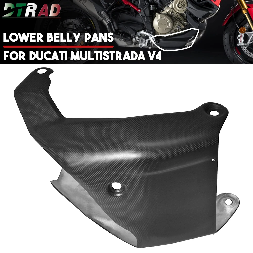 

For DUCATI Multistrada V4 V4S Pikes Peak 2021 2022 2023 Carbon Fiber Lower Belly Pans Plates Fairing Kit Motorcycle Accessories