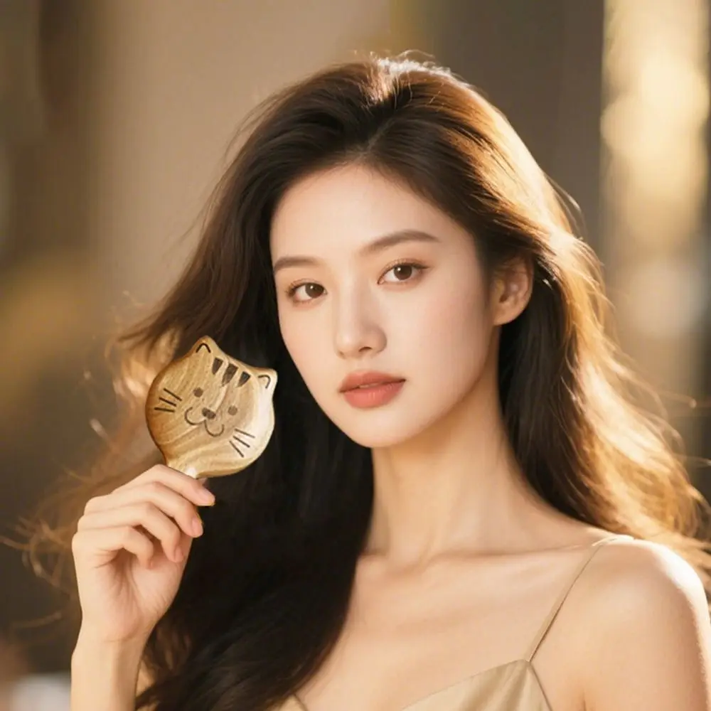 New Sandalwood Sandalwood Hair Comb Anti Static Cat Shaped Hair Comb Wooden Massage Comb Hairbrush