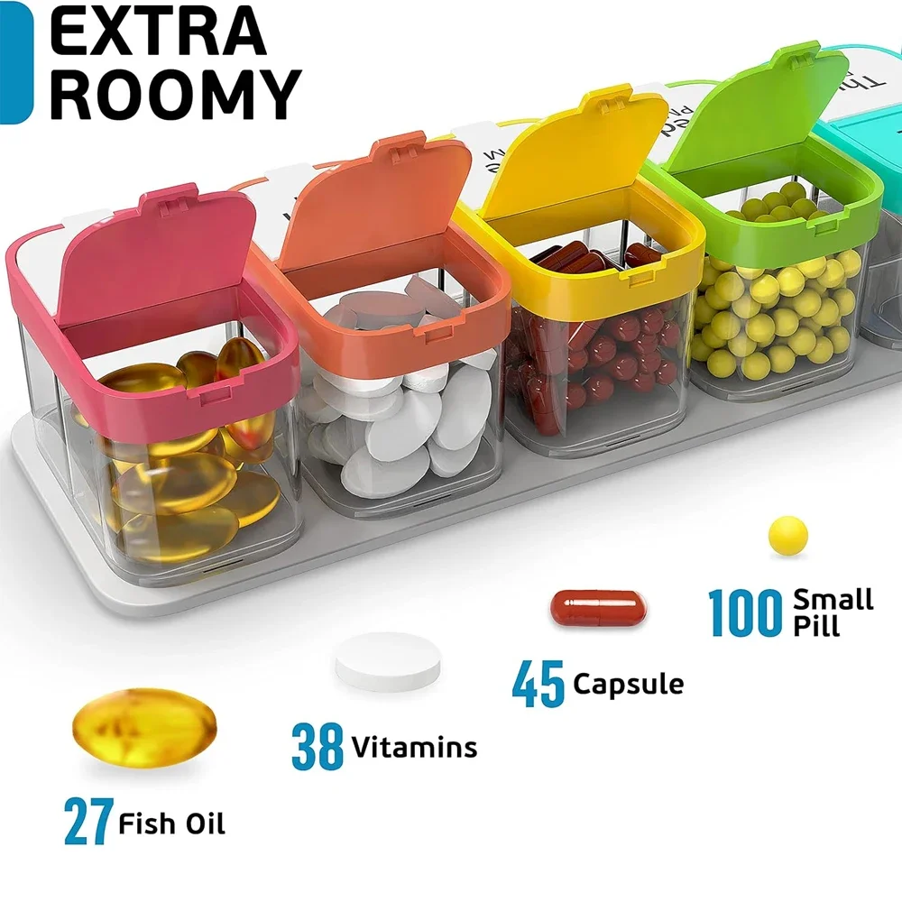 Weekly XL Pill Organizer - Large 7-Day AM/PM Medication Holder