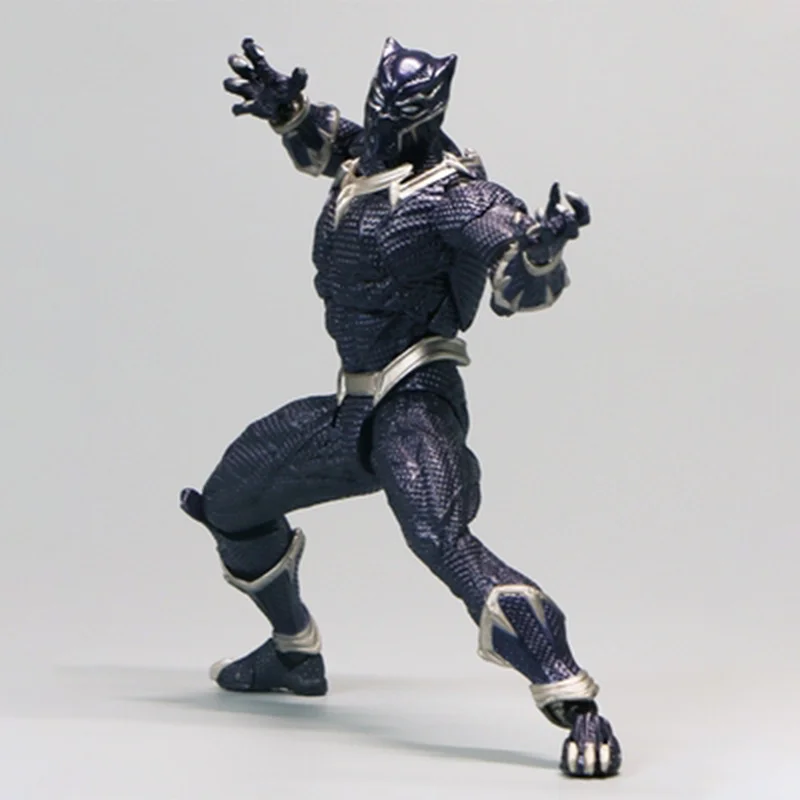 Revoltech Yamaguchi Figure Black Panther Action Figure Deadpool Venom Model Marvel King Of Wakanda Black Panther T Challa Toys