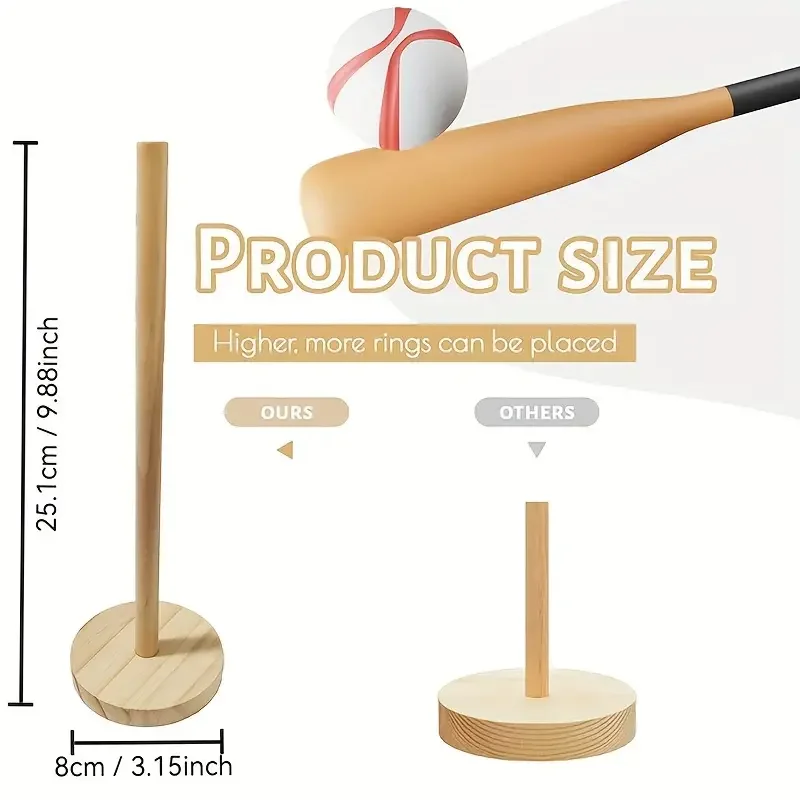 Vertical Bracelet Holder Wood Tabletop Bracelet Display Stand Bangle Display Holder for Watches Bracelets Scrunchies Hair Bands Image 2