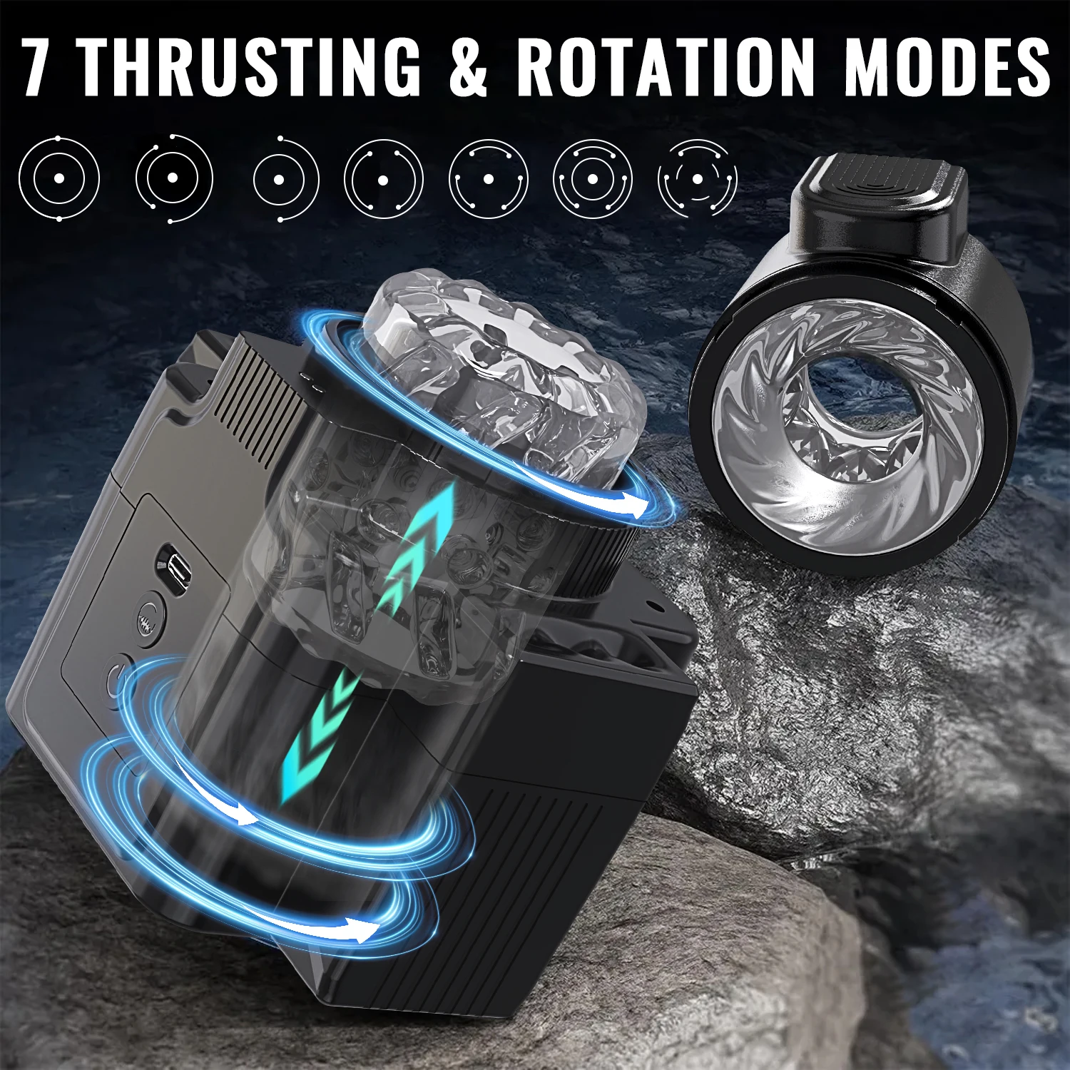 Masturbador masculino automático Masturbadores telescópicos Copa de masturbación Pistón de extremo abierto Equipo para adultos Juguete sexual para hombres_voghion.com