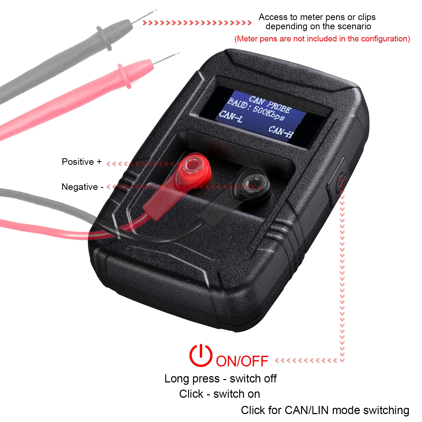 LIN CAN Analyzer Automotive Tool for All Car, CAN BUS Tester Automatic Recognize CAN-H CAN-L Analysis to Read Baud Rate