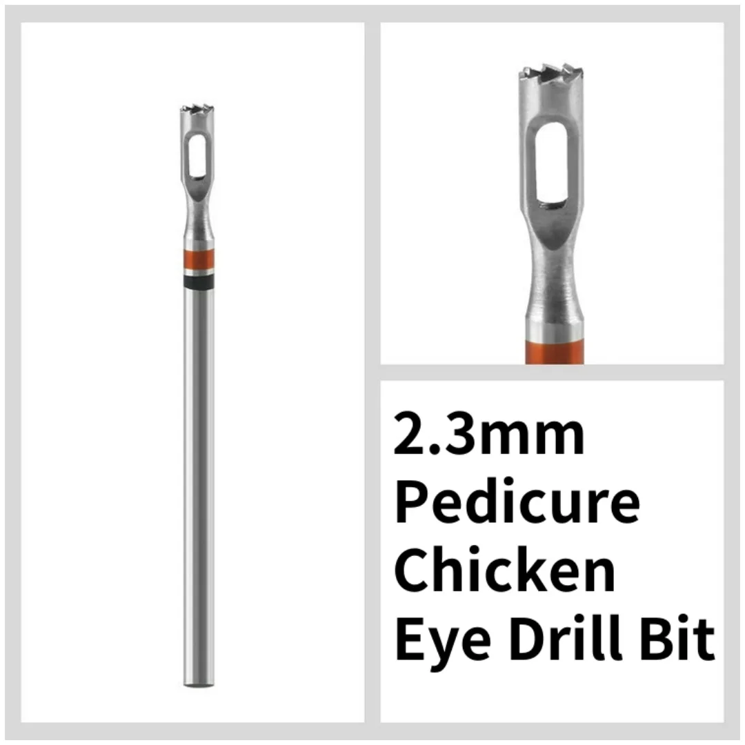1개 2.3mm 스테인레스 스틸 페디큐어 드릴 비트 ? 전동 네일 파일용 카바이드 굳은살 및 옥수수알 제거기, 큐티클 케어 도구