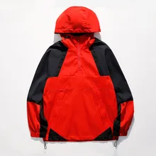 

Men's Fashion Stitching Contrast Color Hooded Jacket Spring and Autumn Casual All-match Jacket 2021 Korean Clothes Zip Up Hoodie