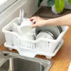 Dish Drying Rack Kitchen Utensils Drainer Rack with Drain Board Countertop Dinnerware Plates Bowls Chopsticks Spoons Organizer 3