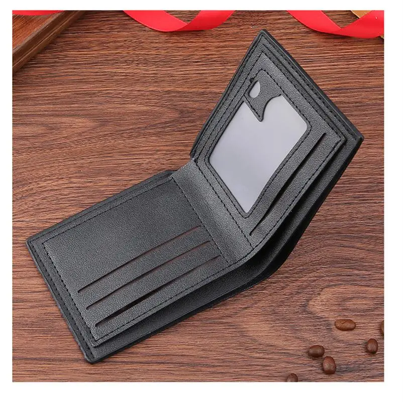 Fashion PU Leather Men's Wallet Bi-Fold Short Coin Purses RFID Anti-Theft Money Clips Business Bank ID Credit Card Holder