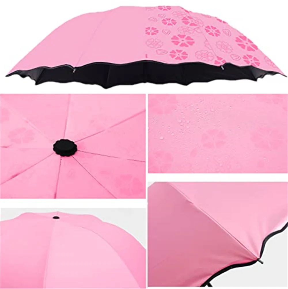 Folding umbrella Magic Folding Umbrella Rainwater Pattern Windproof Sunshade Outdoor Sports UV Protection