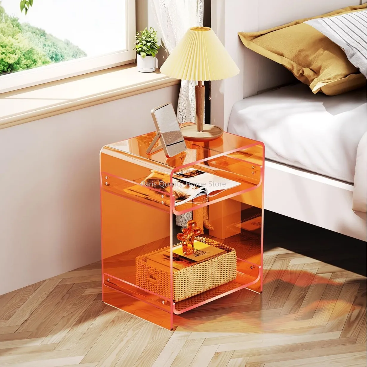 Acrylic Creative Sofa Side Living Room Floor Corner Side Cabinet Small Coffee Table Decoration 2