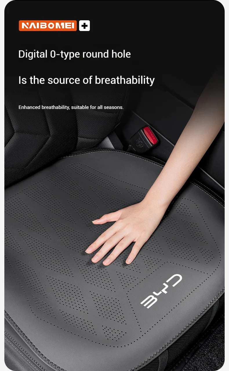 Auto Nappaleder belüftet Sitzkissen Autositzbezug für BYD Atto3 EV F3 F0 E6 L3 Dmi Yuan Han Tang Song Max Qin G3 Dolphin – Detail 3