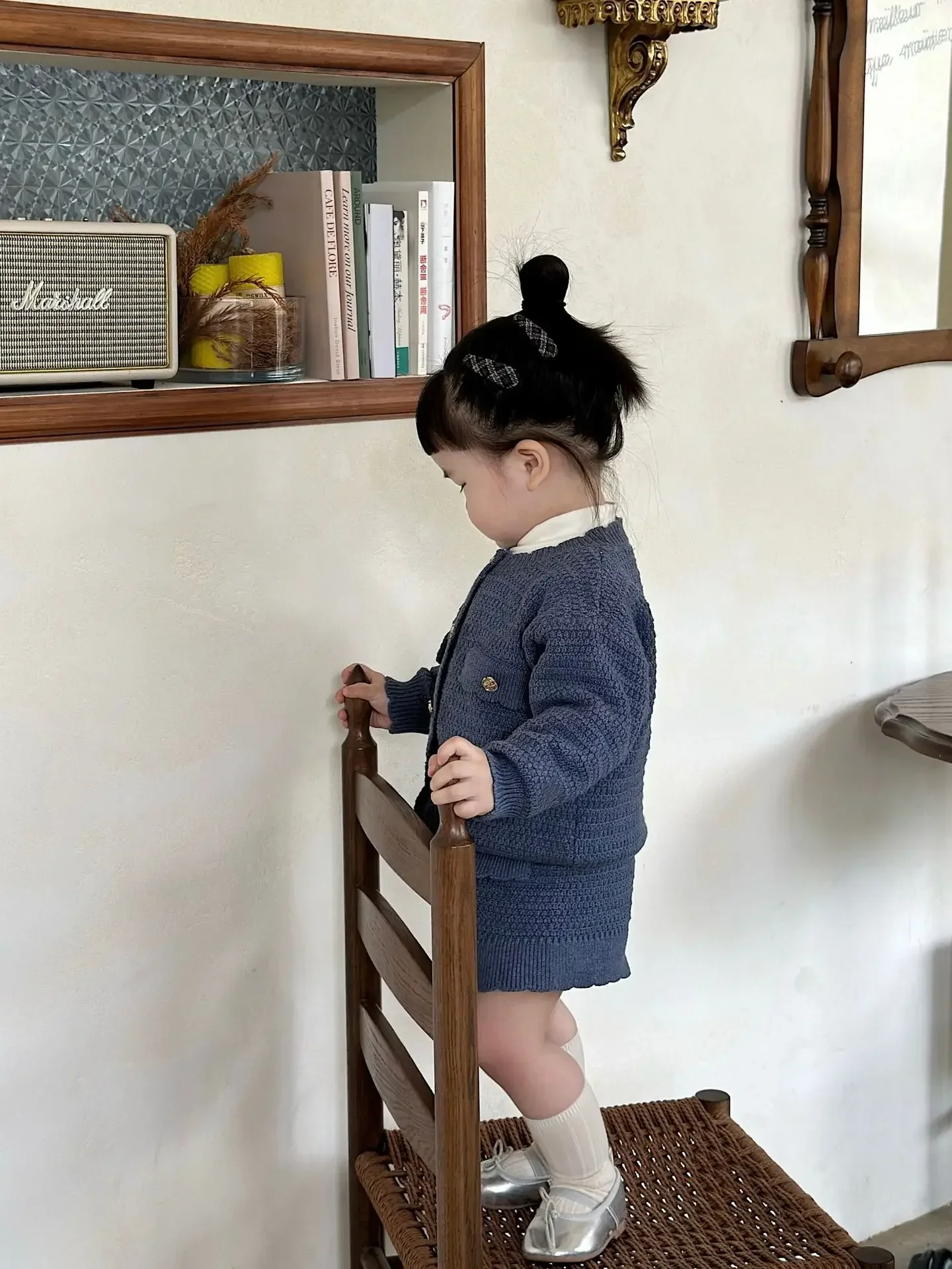 Soft Knitted Baby Girl Cardigan and Shorts Set for Autumn