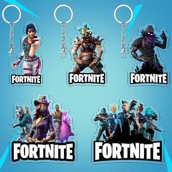 Fortnite 6cm Anime game Key Chain Accessories Bag Pendant Peripheral Acrylic Key Ring Holiday Fan Collection Friend Gifts