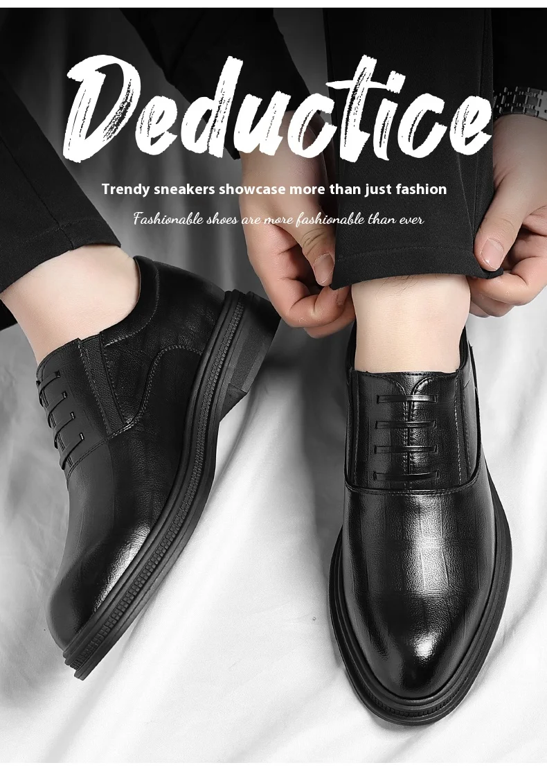 Herren-Schuhe für formelle Kleidung, große Größe, 3 cm/6 cm/8 cm, höhenvergrößernde Schuhe für Hochzeit, Business, bequeme Leder-Oxfords – Detail 8