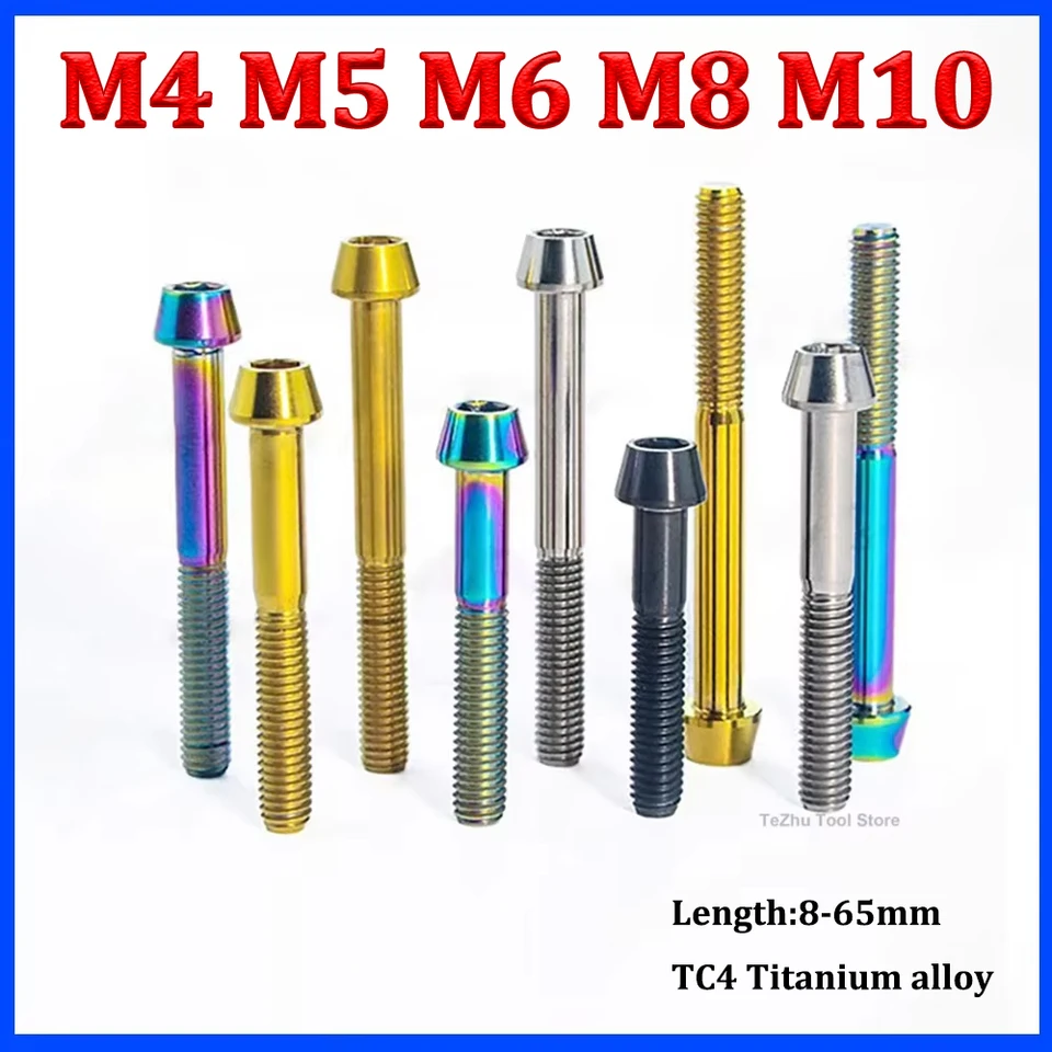 Boulon En Titane Pour Vélo M6x40mm - Alliage TC4, Noir, Pour Selle, Frein, Fixation Légère Et Résistante
