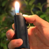 Étui pour briquet en cuir pu Vintage, porte-clés pour hommes, briquet portable, manchon de protection 3