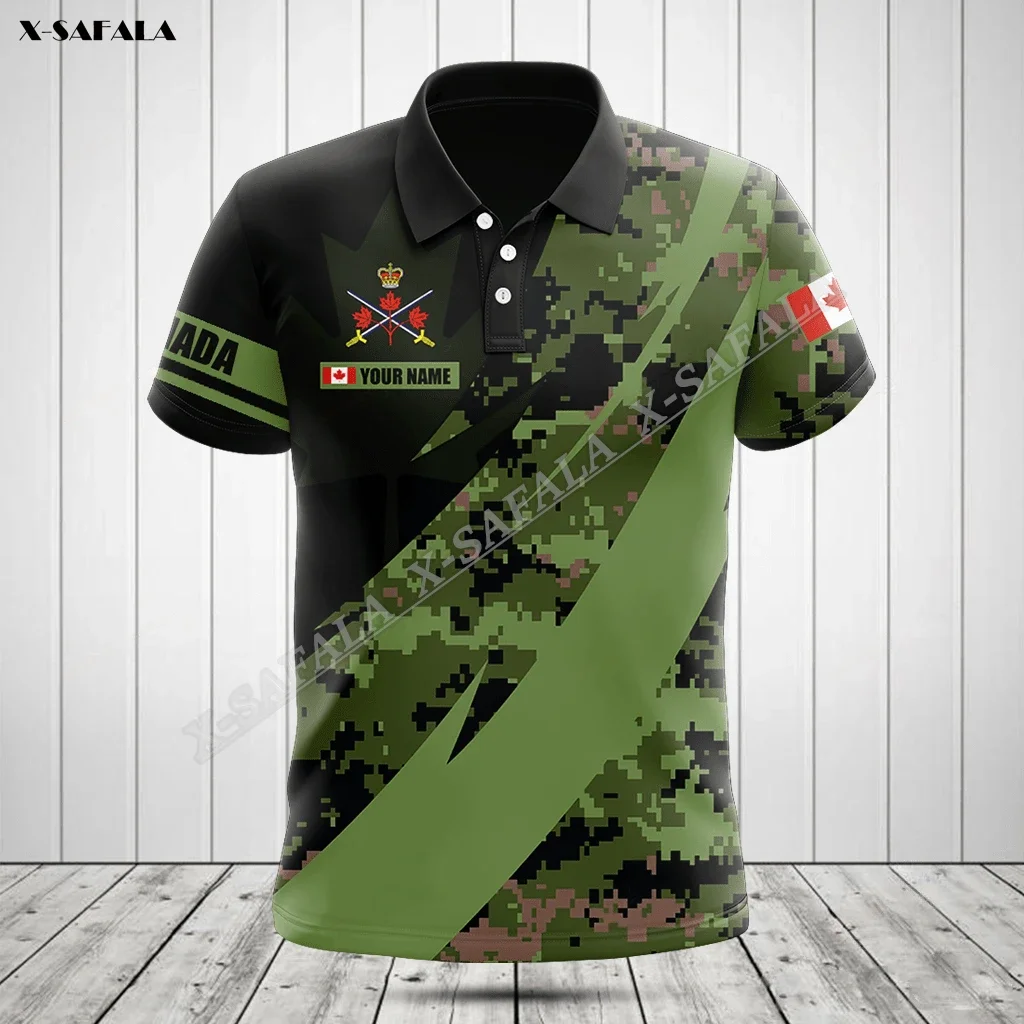 

Canadian Army Camo Flag Europe Emblem 3D Print Cosplay For Men Clothing Polo Shirt T-Shirts Top Short Sleeve Tee Breathable