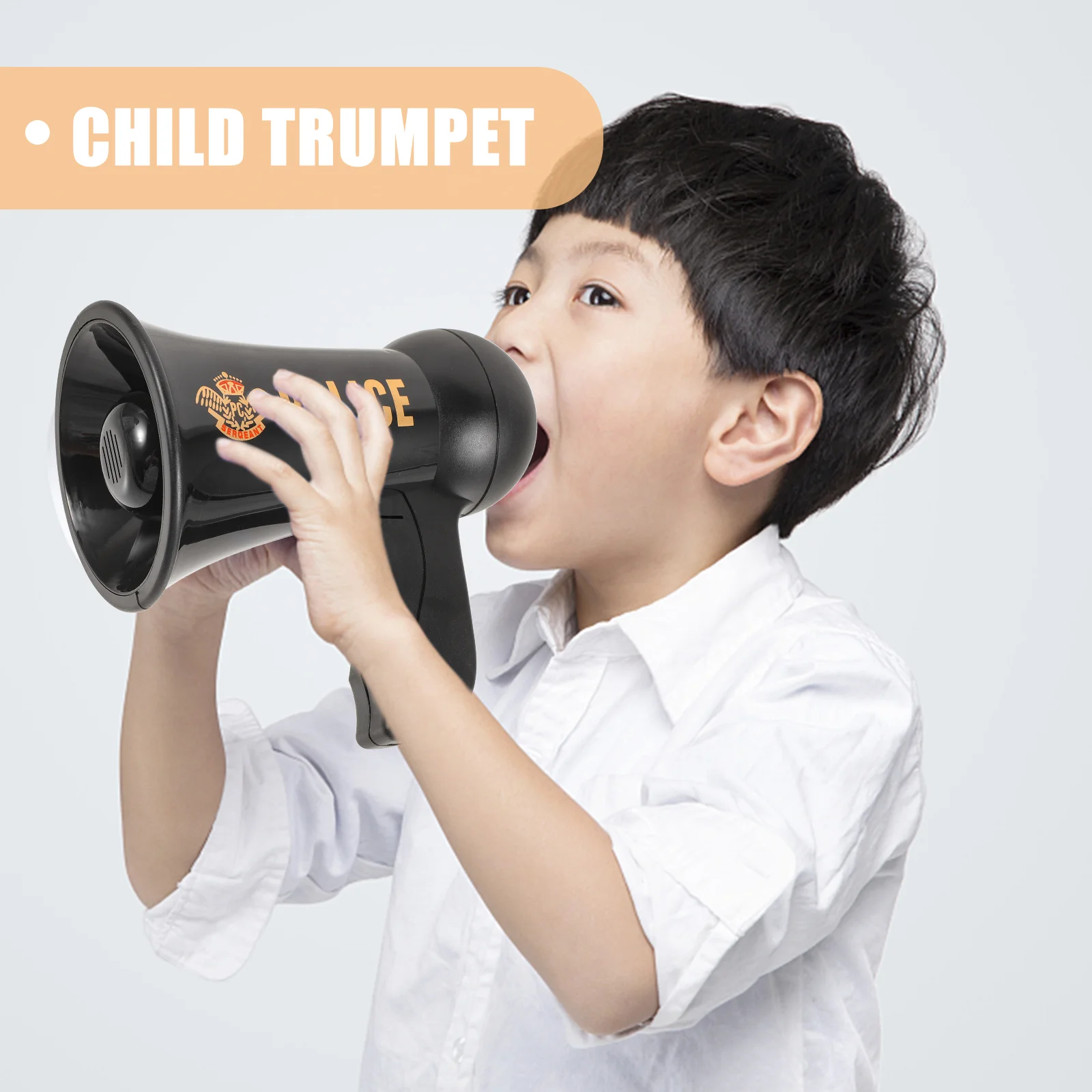 Police Trumpet Toy Child Cosplay Loudspeaker Horn Officer Amplifier Plastic Kids Pretend Play Team Sports Fan Horns