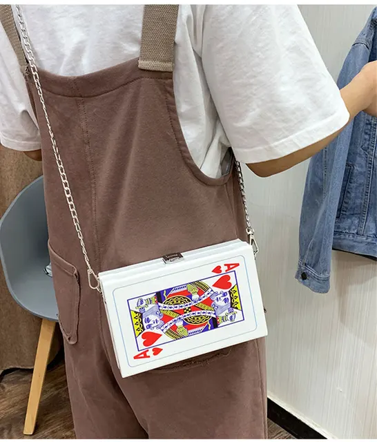 Bolsa para mulheres de moda bolsa de poker cartão de jogo de moda feminina  novidade bolsa de ombro crossbody sacos de corrente bolsa de embreagem -  AliExpress