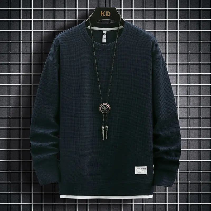 2023 Spring Autumn New Men's Tracksuit Classic Fashion Trend Waffle Ger Two-Piece Male Casual Loose Large Size High-Quality Suit