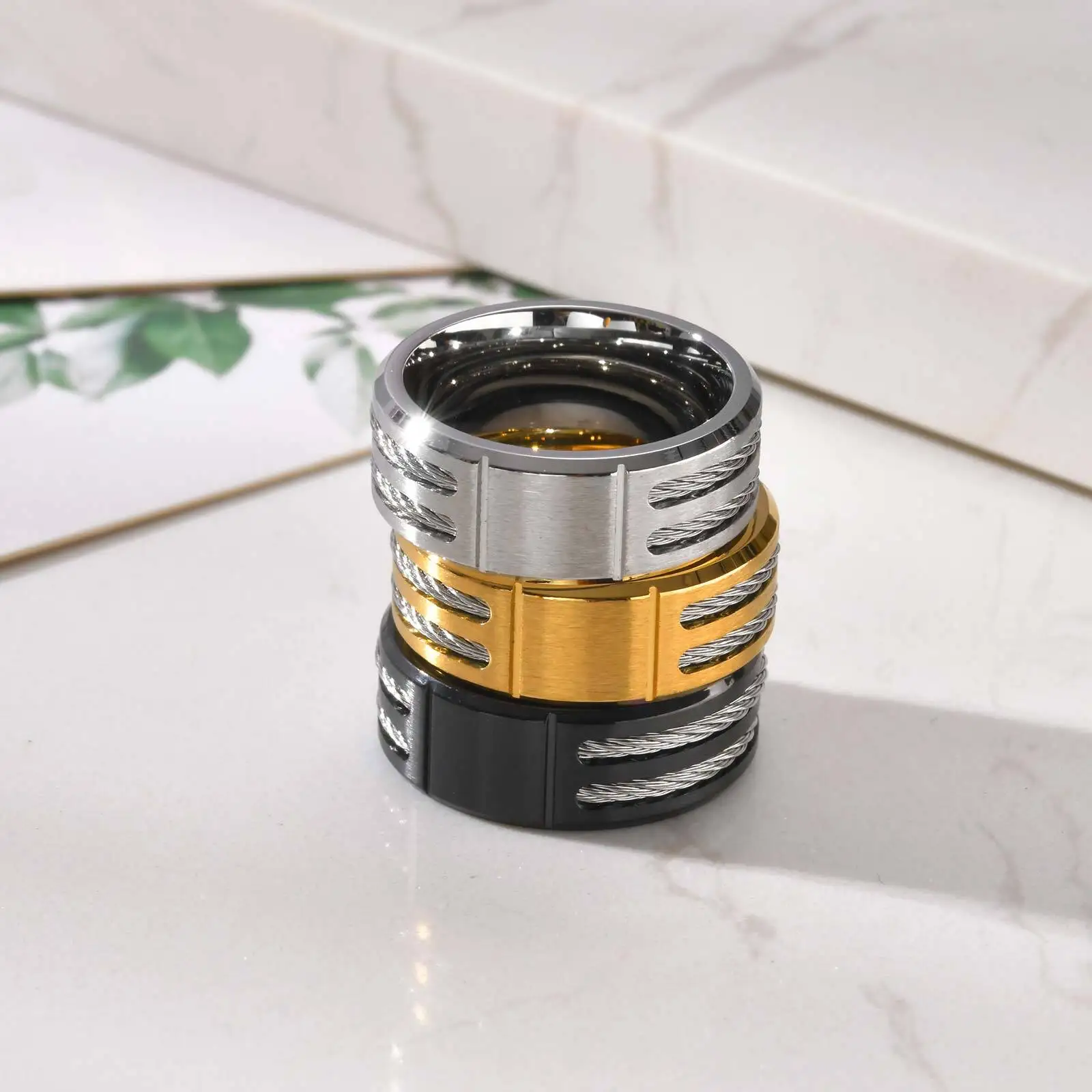 Masonic-Inspired Chunky Waterproof Stainless Steel Ring