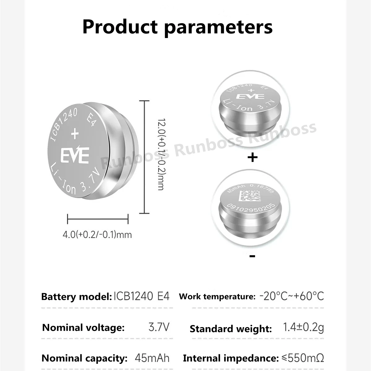 Фото Литиевая батарея LIR1240, 45 мАч, 1-4 шт., для наушников Physalis GP02, Bluetooth-гарнитуры, мыши, сварочный провод, 3,7 в, перезаряжаемая монетница №5