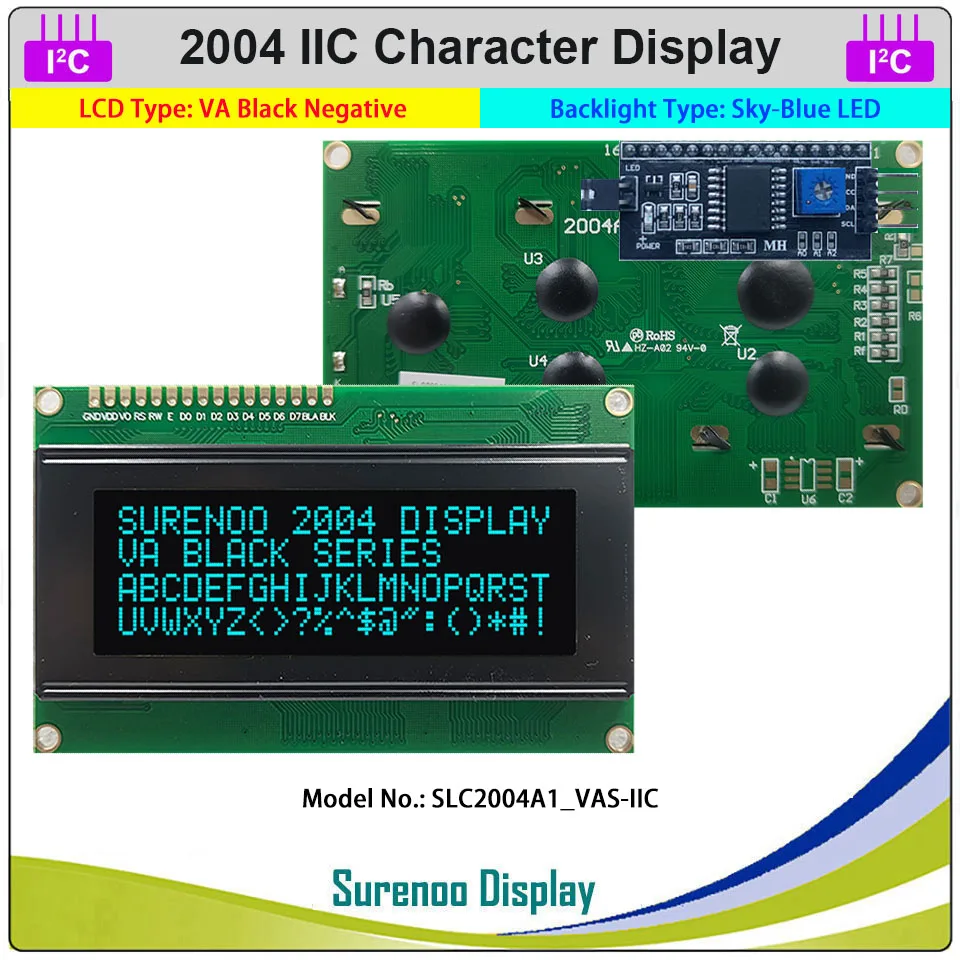 Serial IIC I2C TWI 2004 204 20*4 English & Japanese Character LCD Module Display Panel Screen for Arduino lcd display module display module