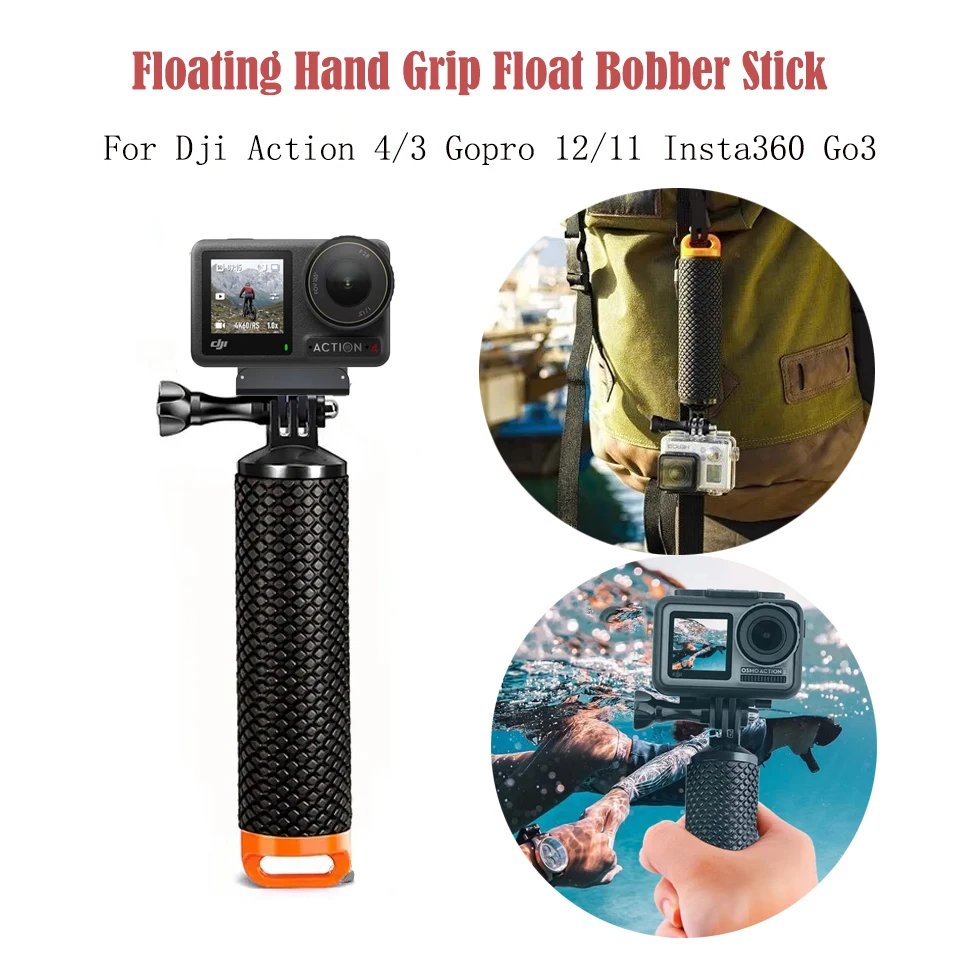 Selfie stick action camera accessory action camera holder action camera mount floating hand grip for DJI Action 4 GoPro 12 11 underwater GoPro hand stick monopod pole for Insta360 ACE Pro camera accessories