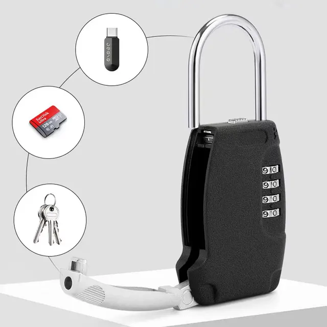 High Quality Hidden Key Safe Box 4-Digital Password Combination Lock With Hook Mini Metal Secret Box For Home Villa Caravan 1