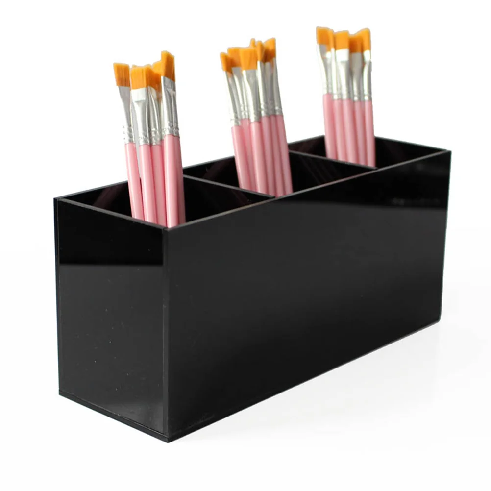 1PC Three Grids Makeup Brush Box Simple Makeup Brush Drying Display Box