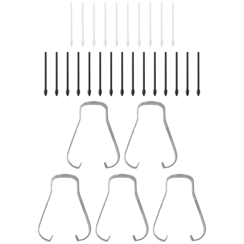 Per Samsung Stylus Nib S6 Nib S7 Refill N10 Sostituibile S22 Nib N20 Ricarica 1 Set 15 Nero E 10 Testine Grigie + 5 Clip