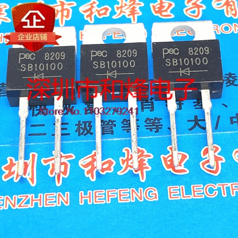 

(10PCS/LOT) SB10100 TO-220-2 100V 10A