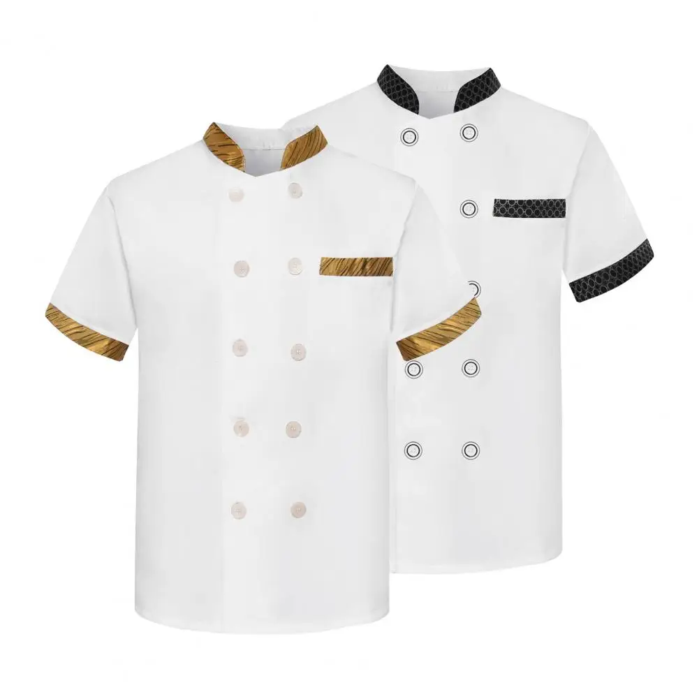 Stain-resistant Chef Apron Breathable Stain-resistant Chef Uniform for Kitchen Restaurant Staff Double-breasted Short for Cooks