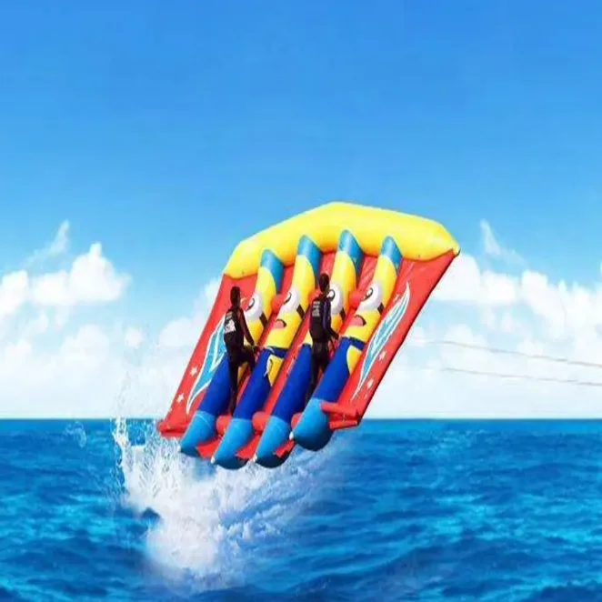 Factory Direct Sale Towable Double Tube Fly Fish Triple Inflatable Flying Fish for Summer Water Sports
