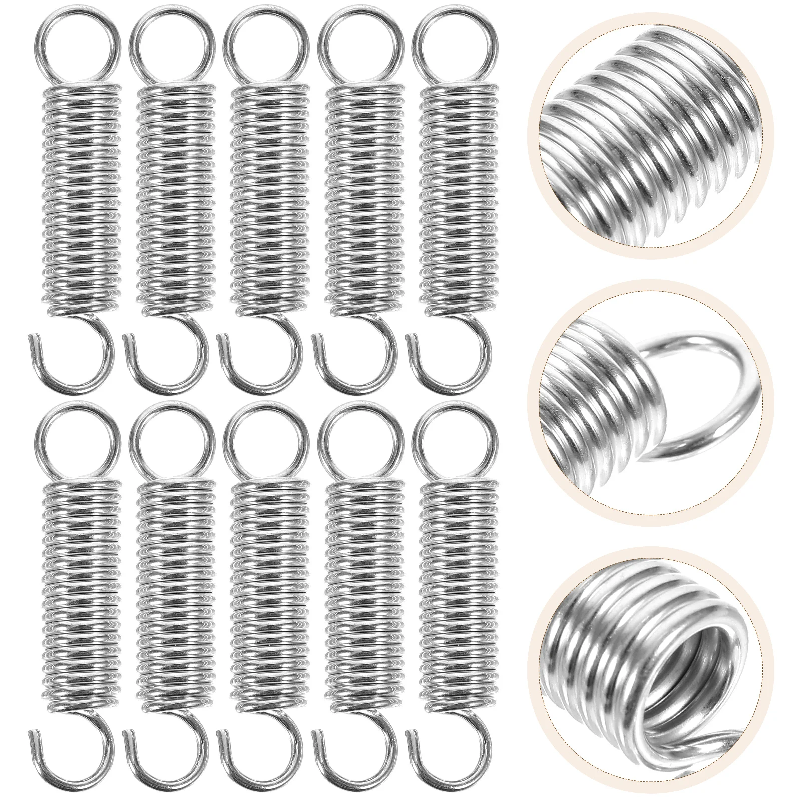 10 Pcs Compression Stainless Steel Tension Spring Small Springs With Hook Ends Dual