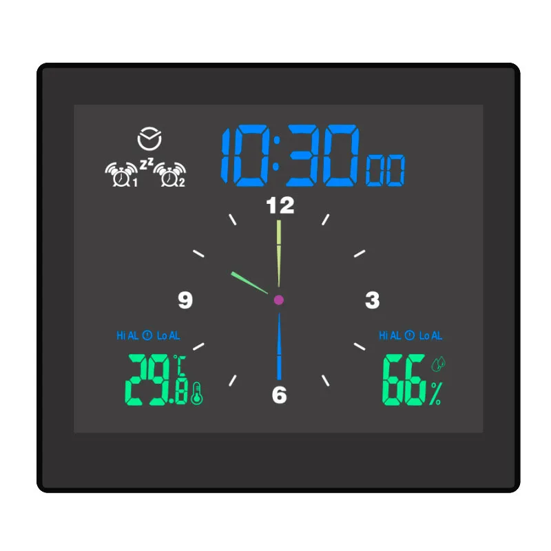 

Desktop Electronic Digital Clock Waterproof LCD Single-sided Plastic Wall Clock Timer Temperature Humidity Alarm Meter