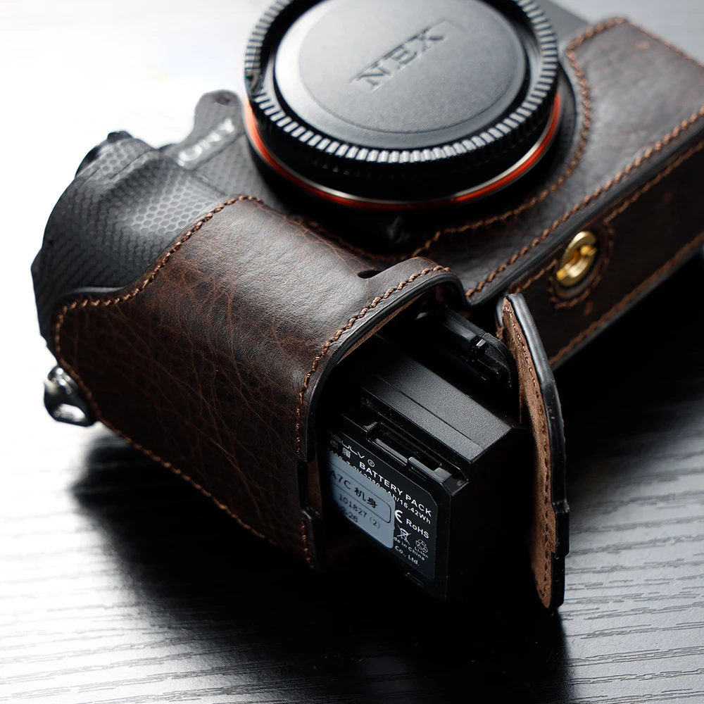 For Sony A7c Camera Bodysuit A7c Genuine Leather Camera Case Handle