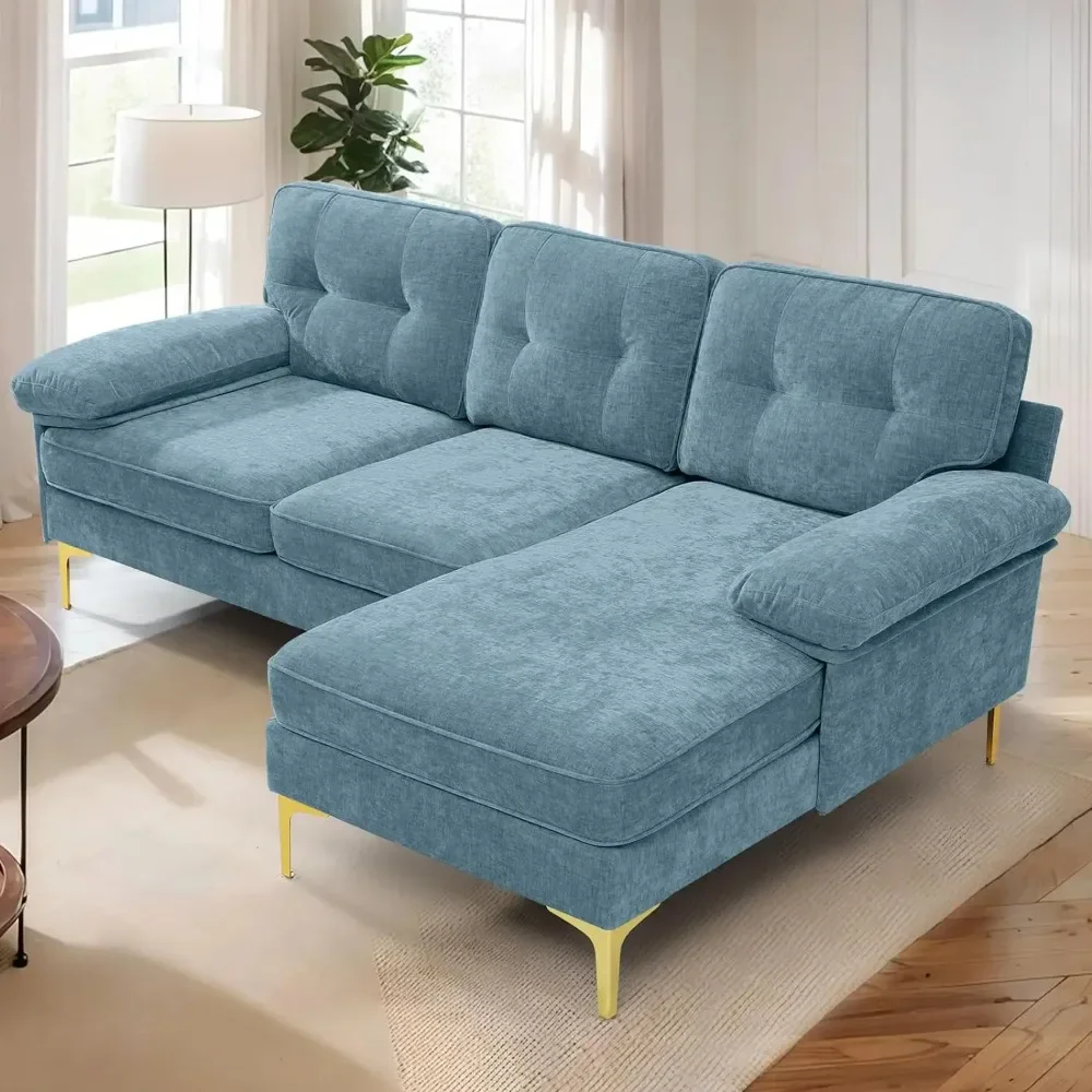 

Convertible Sectional Shape L Sofa,Reversible Chaise, Upholstered Cloud Removable Cushion Recliner Sofa Sectional Furniture