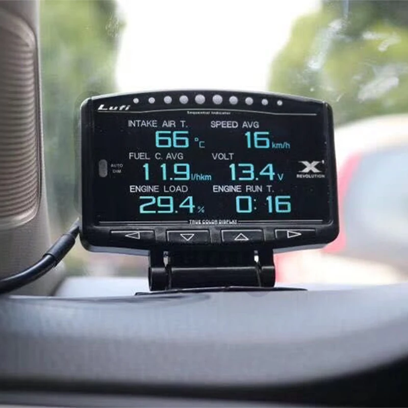Lufi X1 Misuratore Intelligente per Auto OBD 2, Tachimetro Mini Lufi X1, Manometro Digitale Pressione Olio, Turbina, Monitor OBD 2 per Auto 1