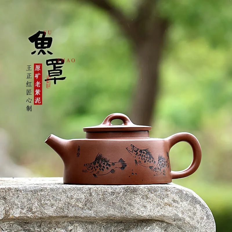 

Zanghutianxia Yixing фиолетовый песок чайник ручной работы резной фиолетовый песок чайный набор сырой руды старая фиолетовая глина высококачественный чайник ручной работы