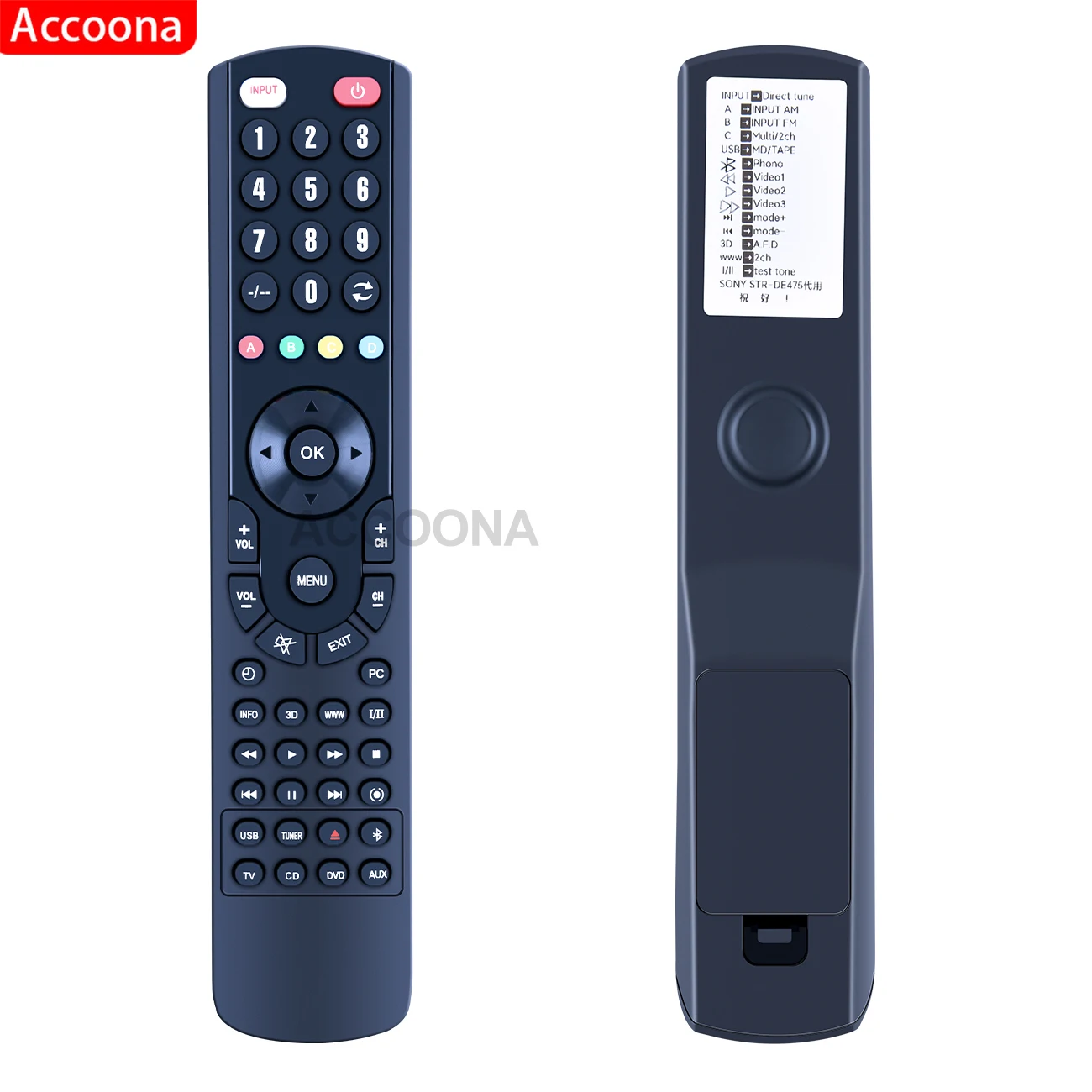 Controle Remoto Rm-u305 para Sony Str-de475 Str-de375 Str-de675 av Sistema - Image 4