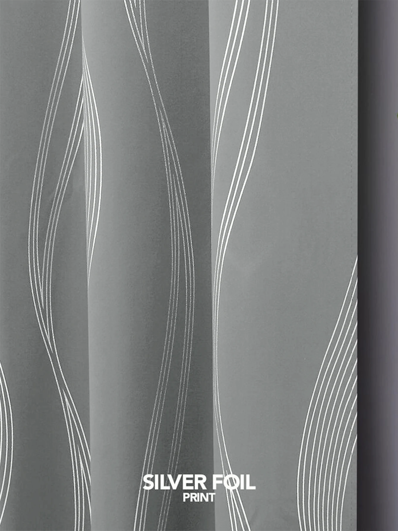 High Precision Blackout Curtains - Silver Embossed Wave Pattern for Light Blocking and Heat Retention