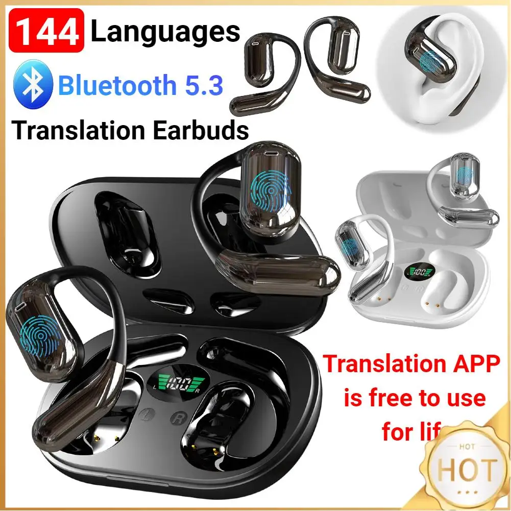 Wireless BT Translation Earbuds Real Time 144 Languages Translator Earbuds Translation Headphones for Travel Business Learning 1