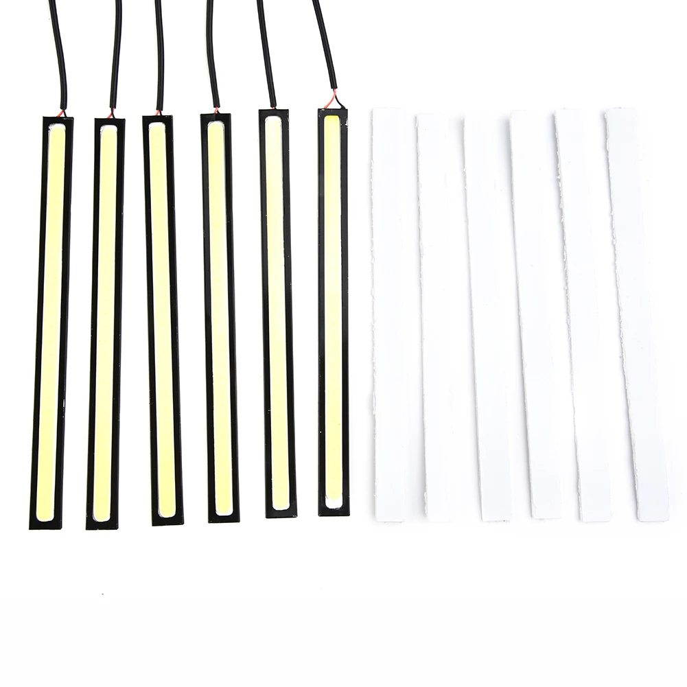 

6PCS Car Daytime Running Lights DC 12V Car Interior White Strip Lights Bar Lamp Waterproof LED Light Signal Light