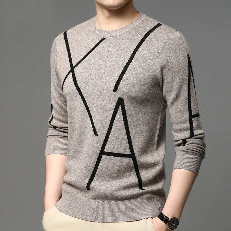 2024 New High-end Brand Wool Pullover Men's Designer Winter Sweater Fashion Geometric Jacquard Casual Pullover Men's Clothing AA