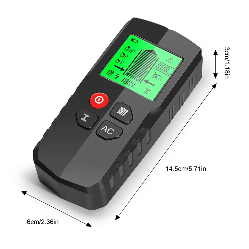 Stud Finder Wall Scanner Detector 5 In 1 Electronic Wall Wood Metal Stud Finders Sensor With LCD Display Black Durable