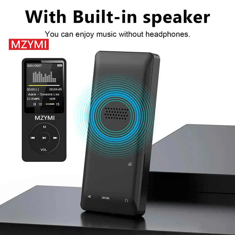 Mp3 Mp4 Player 16 GB Memory Card Portable Digital Screen Music FM Radio Voice Record HD Speaker Photo Viewer