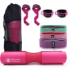 9 Pieces Glute Booty Bands Workout Kit with Barbell Squat Pad Ankle Straps and Lifting Straps Gym Accessories for Men and Women