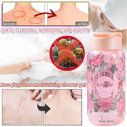 300ml Rose Fragrance Moisturizing Shower Gel To Improve Dry Skin, Whitening, Hydrating and Fragrant, Removing Mites and Mites
