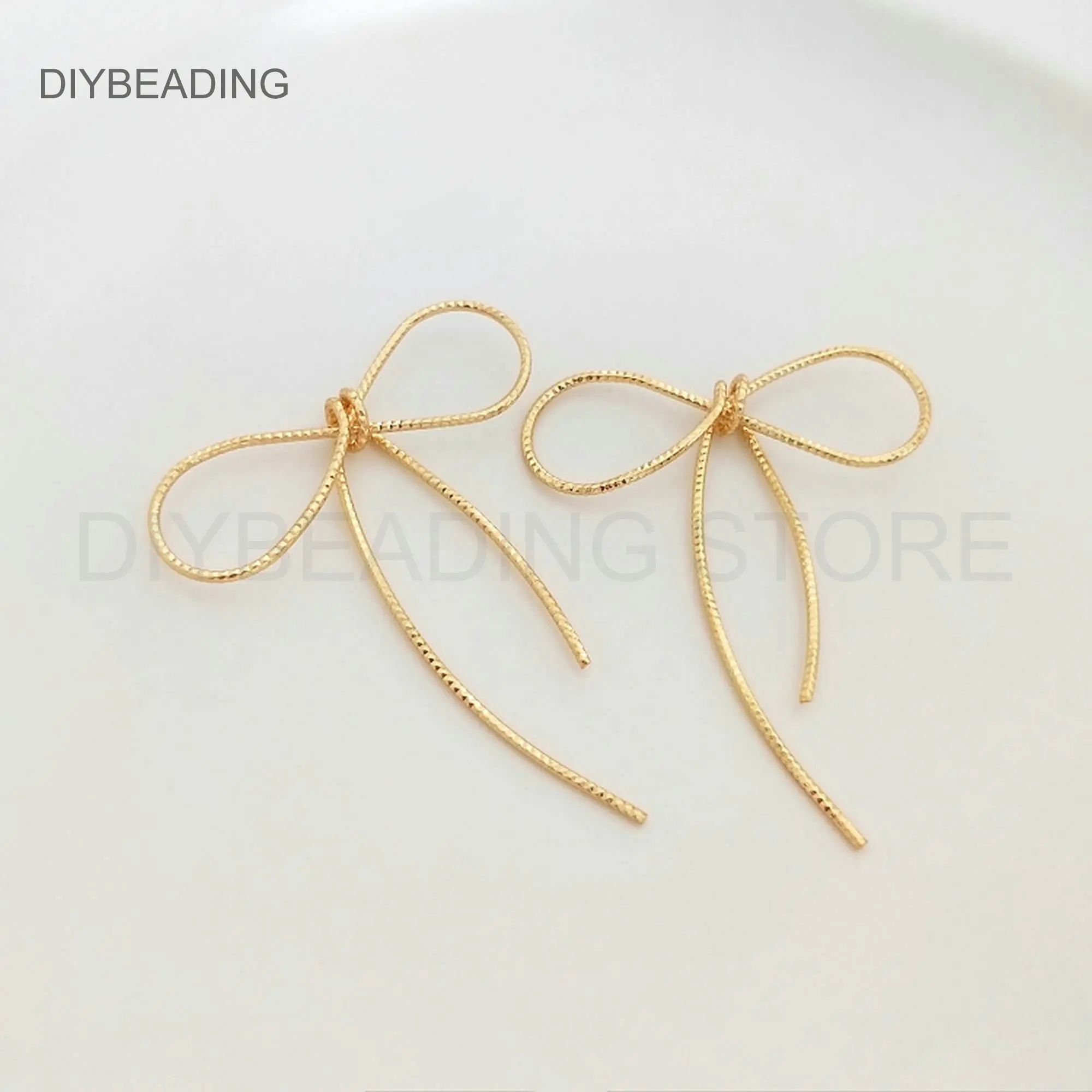 

Gold Charms for Earring Jewelry Making 14K Gold Plated Brass Bowknot Finding Bow Tie Connector Charm Bulk Wholesale Supply