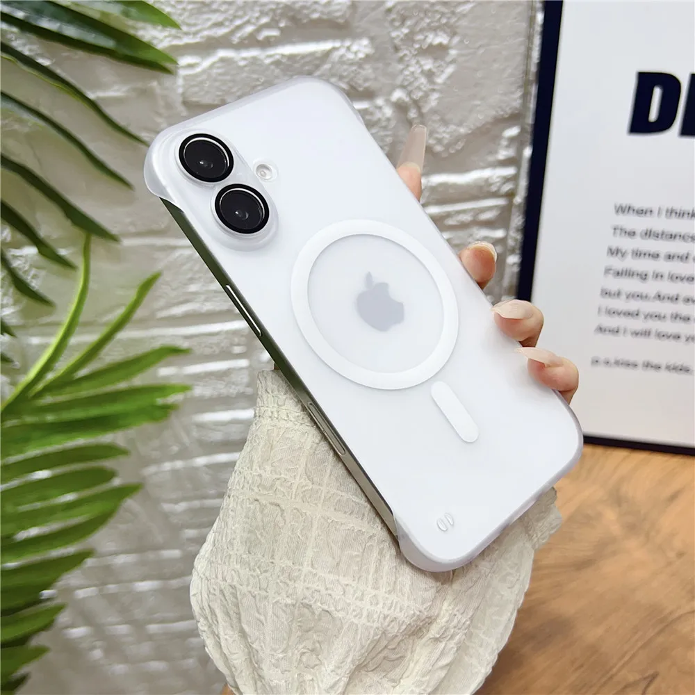 Frameless Slim Magnetic Frosted Matte Case with Transparent Lens Cover